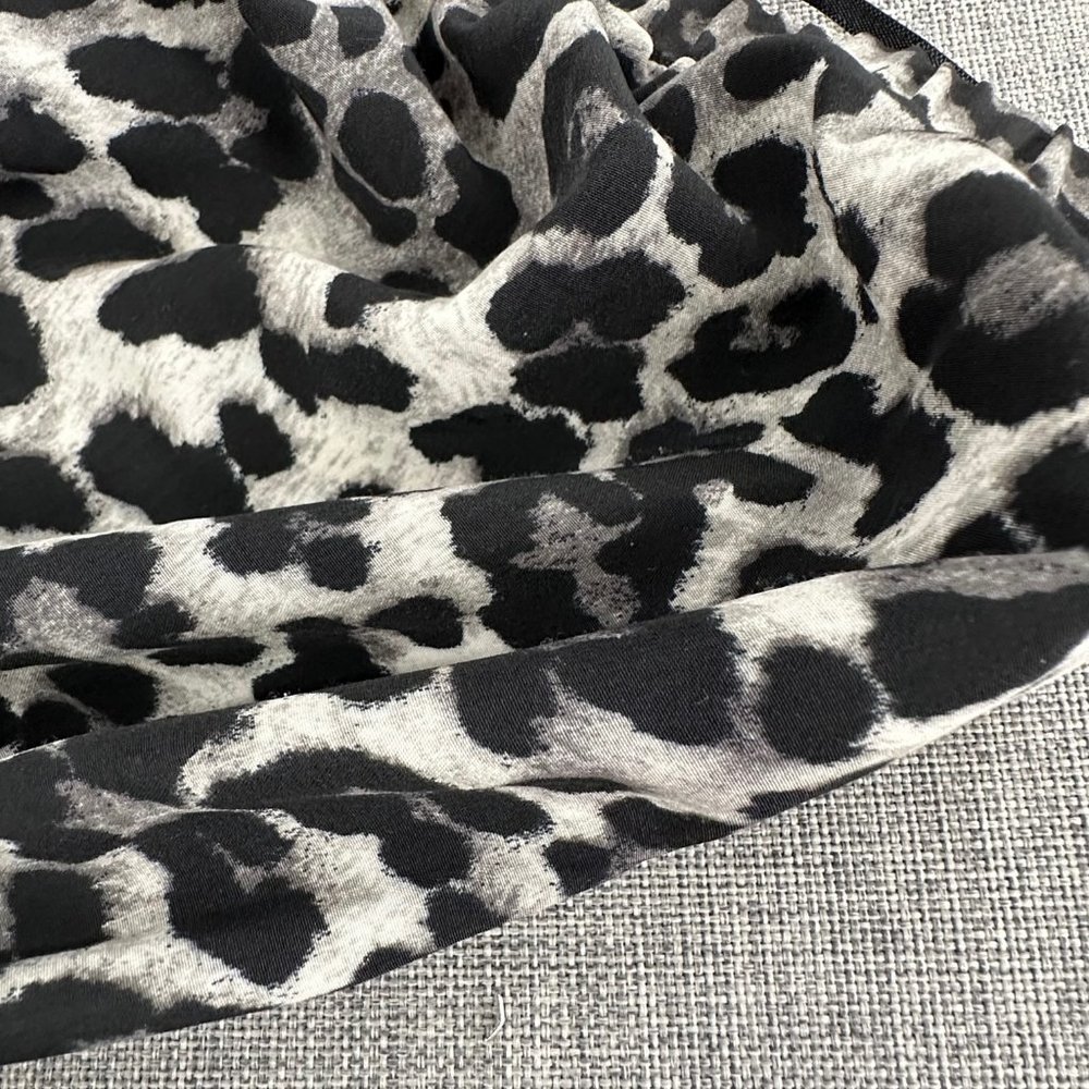 Forever 21 Leopard Romer Tie‎ Belt Figure Flattering Small Gray Black Polyester - Picture 9 of 14